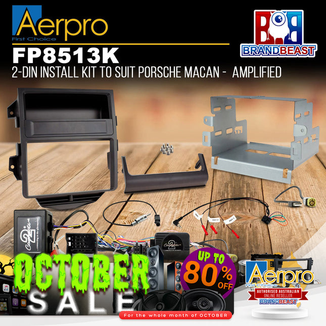 Aerpro FP8513K Double DIN Black Install Kit Suit Porsche Macan 2014 - 2016