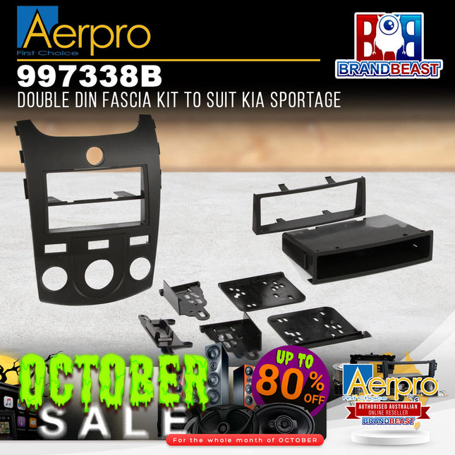 Aerpro 997338B Single/Double DIN Matte Black Facia Kit Suit Kia Cerato TD