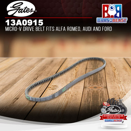 Gates 13A0915 Micro-V Drive Belt Fits Alfa Romeo, Audi and Ford