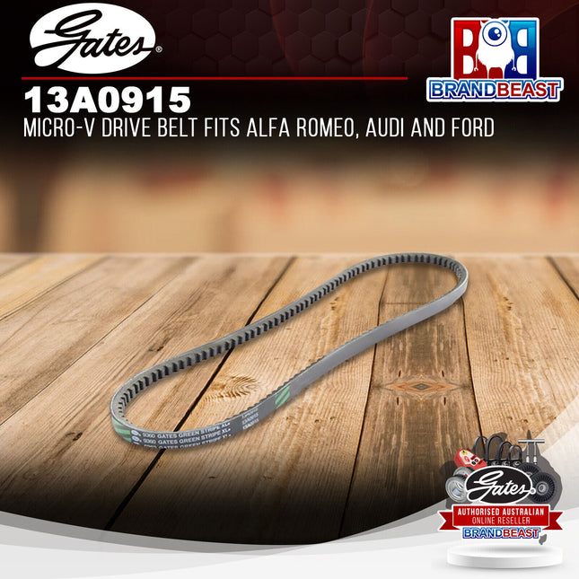 Gates 13A0915 Micro-V Drive Belt Fits Alfa Romeo, Audi and Ford