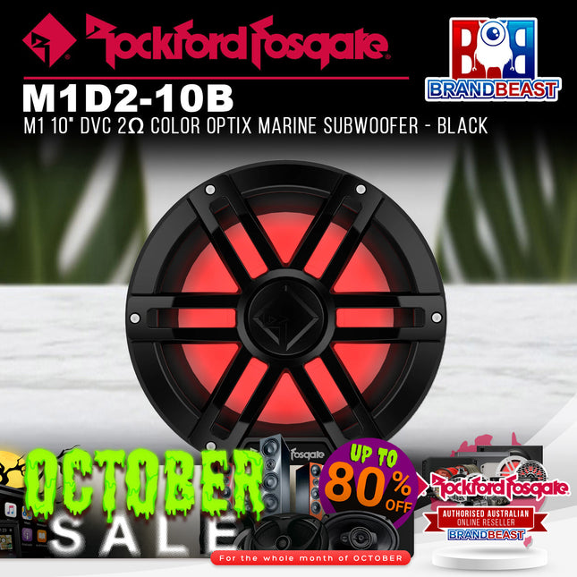 Rockford Fosgate M1D2-10B M1 10" DVC 2Œ© Color Optix Marine Subwoofer - Black