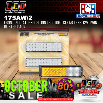 LED Autolamps 175AW/2 Front Indicator/Position LED Light Clear Lens 12v Twin