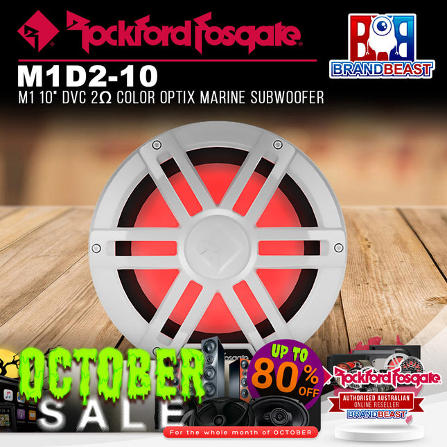 Rockford Fosgate M1D2-10 M1 10" DVC 2Œ© Color Optix Marine Subwoofer