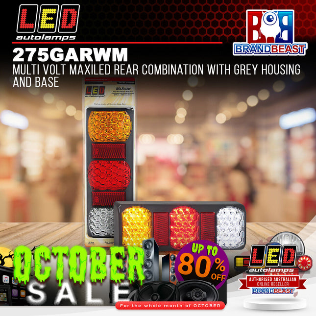 LED Autolamps 275GARWM Multi Volt MaxiLED Rear Combination Grey Housing Base