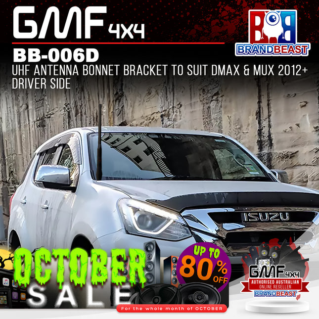 GMF4x4 BB-006D UHF Antenna Bonnet Bracket To Suit DMAX & MUX 2012+ Driver Side