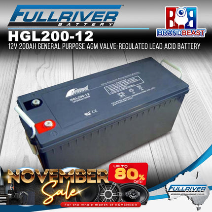 Fullriver HGL200-12 HGL Series 12V 200Ah AGM Valve-Regulated Lead Acid Battery