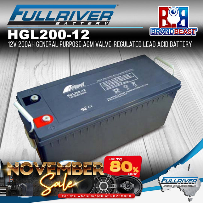 Fullriver HGL200-12 HGL Series 12V 200Ah AGM Valve-Regulated Lead Acid Battery