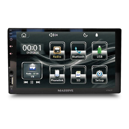 Massive Audio H7MCP 6.75" Touchscreen Head Unit MirrorLink, Bluetooth, MP5 Player, USB, Reverse Camera, AM/FM Radio