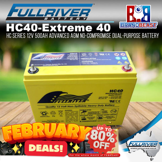 Fullriver HC40 - (Extreme 40) 12V 500Ah Advanced AGM Dual-Purpose Battery