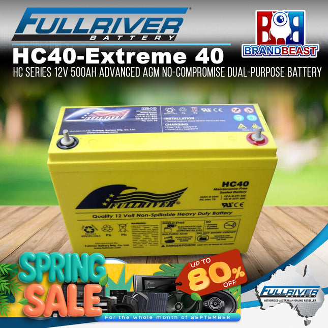 Fullriver HC40 - (Extreme 40) 12V 500Ah Advanced AGM Dual-Purpose Battery