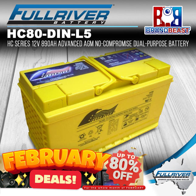 Fullriver HC80 -(DIN - L5) HC Series 12V 890Ah Advanced AGM Dual-Purpose Battery