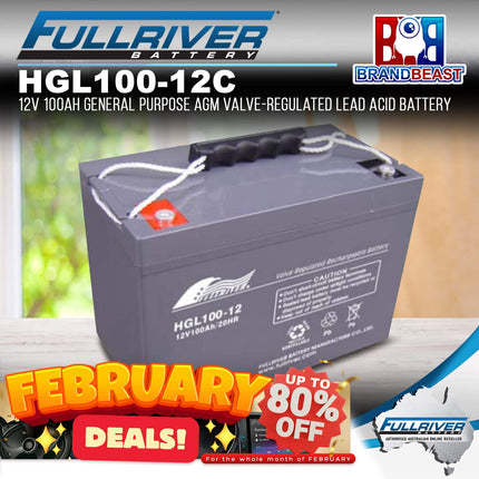 Fullriver HGL100-12C HGL Series 12V 100Ah AGM Valve-Regulated Lead Acid Battery