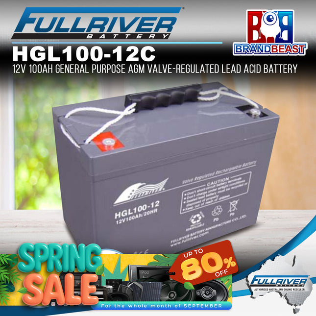 Fullriver HGL100-12C HGL Series 12V 100Ah AGM Valve-Regulated Lead Acid Battery