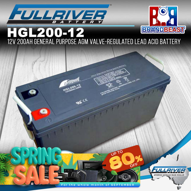 Fullriver HGL200-12 HGL Series 12V 200Ah AGM Valve-Regulated Lead Acid Battery
