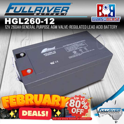 Fullriver HGL260-12 HGL Series 12V 260Ah AGM Valve-Regulated Lead Acid Battery