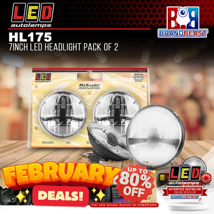 LED Autolamps HL175 7inch LED Headlight Pack Of 2