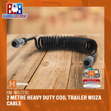 Hema HM-WOZCBL 2 Metre Heavy Duty Coil Trailer WOZA Cable