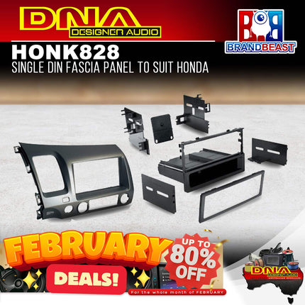 DNA HON-K828 Single DIN Fascia Panel to Suit Honda