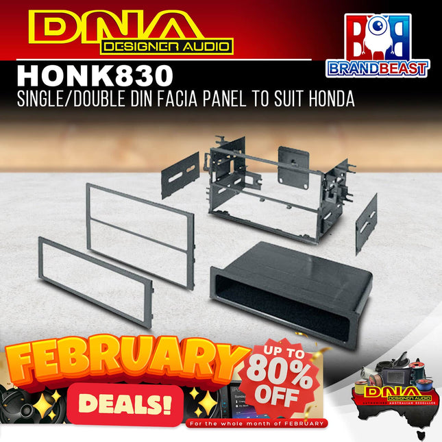 DNA HON-K830 Single/Double DIN Fascia Panel to Suit Honda