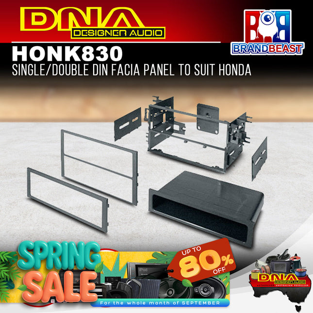 DNA HON-K830 Single/Double DIN Fascia Panel to Suit Honda