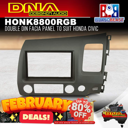 DNA HON-K8800RGB Double DIN Fascia Panel to Suit Honda Civic