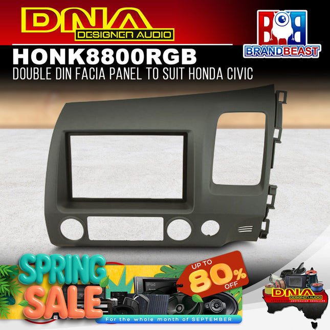 DNA HON-K8800RGB Double DIN Fascia Panel to Suit Honda Civic