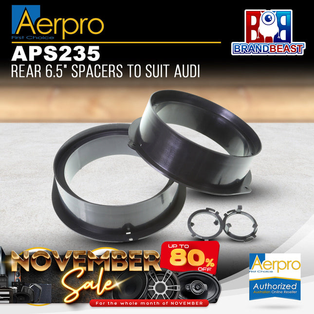 Aerpro APS235 6.5" Rear Speaker Spacers Suit Audi Q5 2009 - 2016 (8R)