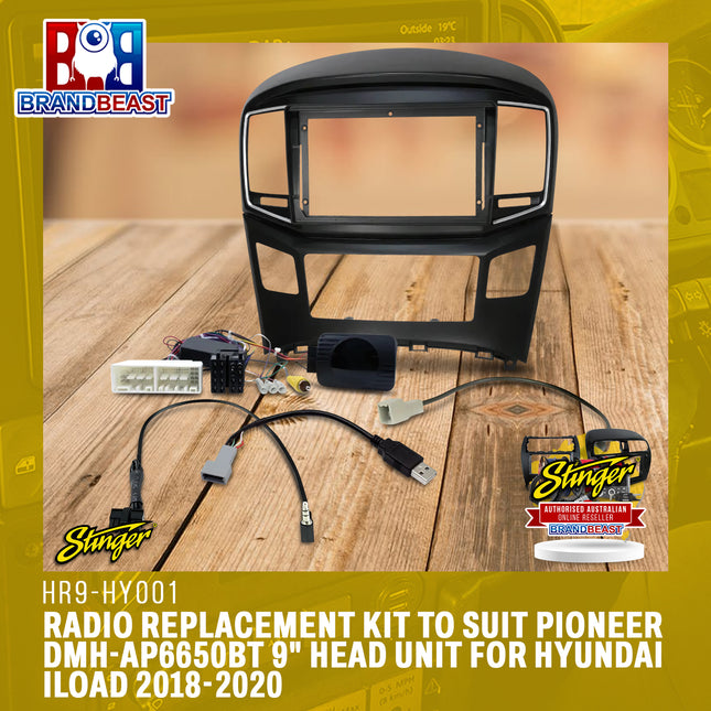 Stinger HR9-HY001 Radio Replacement Kit to Suit Pioneer DMH-AP6650BT 9" Head Unit for Hyundai iLoad 2018-2020
