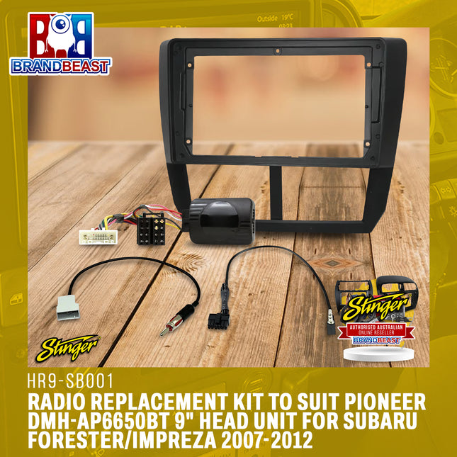 Stinger HR9-SB001 Radio Replacement Kit to Suit Pioneer DMH-AP6650BT 9" Head Unit for Subaru Forester/Impreza 2007-2012