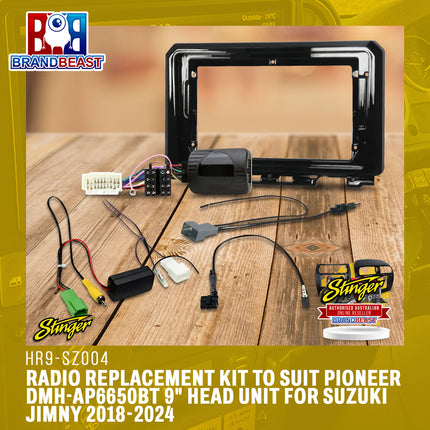 Stinger HR9-SZ004 Radio Replacement Kit to Suit Pioneer DMH-AP6650BT 9" Head Unit for Suzuki Jimny 2018-2024