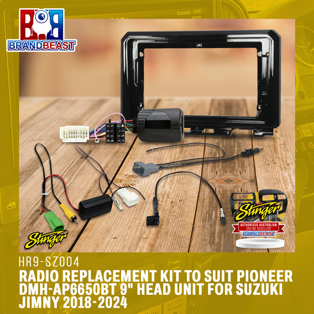 Stinger HR9-SZ004 Radio Replacement Kit to Suit Pioneer DMH-AP6650BT 9" Head Unit for Suzuki Jimny 2018-2024