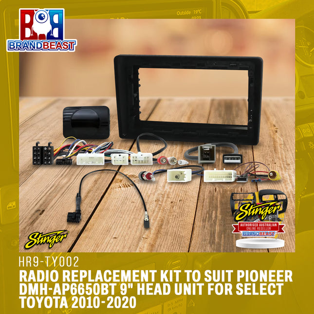 Stinger HR9-TY002 Radio Replacement Kit to Suit Pioneer DMH-AP6650BT 9" Head Unit for Select Toyota 2010-2020
