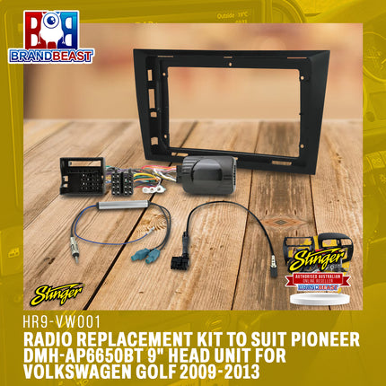 Stinger HR9-VW001 Radio Replacement Kit to Suit Pioneer DMH-AP6650BT 9" Head Unit for Volkswagen Golf 2009-2013