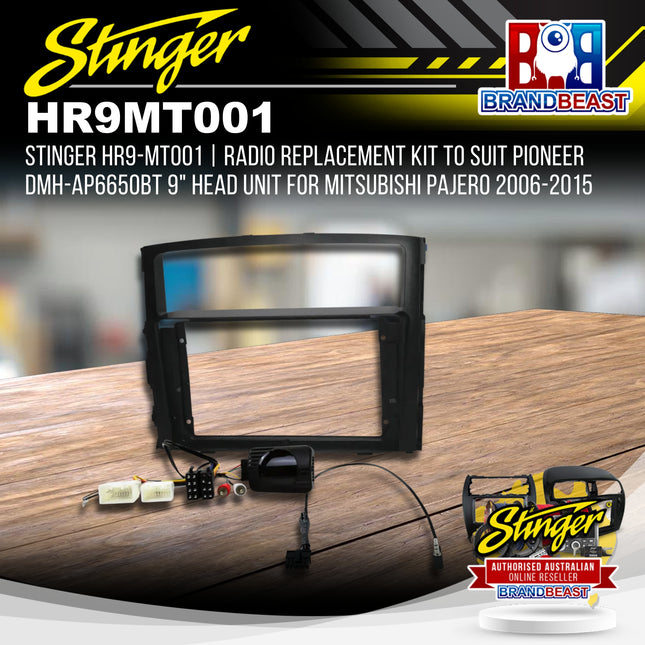 Stinger HR9-MT001 Radio Replacement Kit to Suit Pioneer DMH-AP6650BT 9" Head Unit for Mitsubishi Pajero 2006-2015