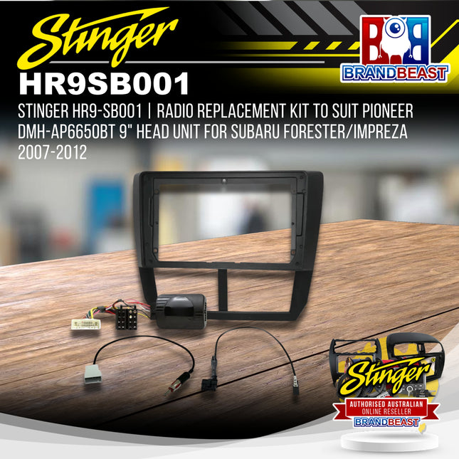 Stinger HR9-SB001 Radio Replacement Kit to Suit Pioneer DMH-AP6650BT 9" Head Unit for Subaru Forester/Impreza 2007-2012