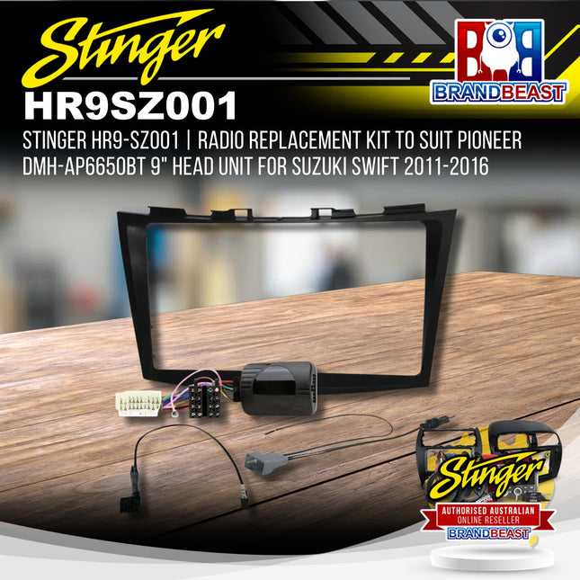 Stinger HR9-SZ001 Radio Replacement Kit to Suit Pioneer DMH-AP6650BT 9" Head Unit for Suzuki Swift 2011-2016