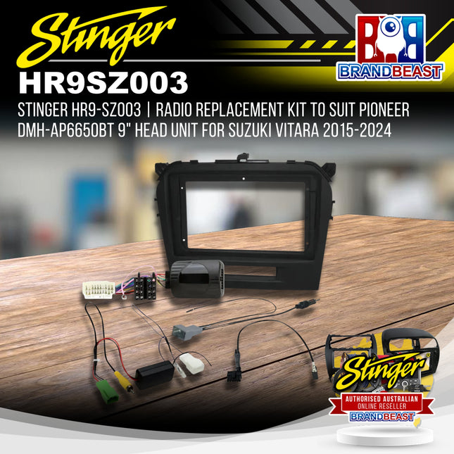 Stinger HR9-SZ003 Radio Replacement Kit to Suit Pioneer DMH-AP6650BT 9" Head Unit for Suzuki Vitara 2015-2024