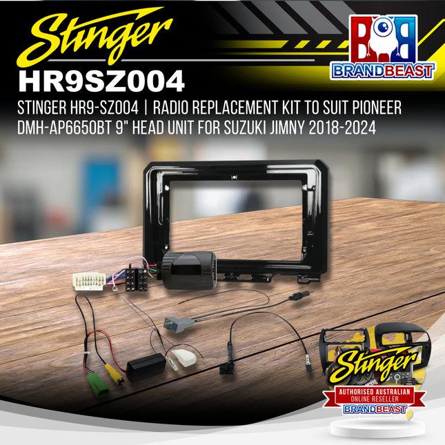 Stinger HR9-SZ004 Radio Replacement Kit to Suit Pioneer DMH-AP6650BT 9" Head Unit for Suzuki Jimny 2018-2024
