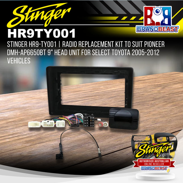 Stinger HR9-TY001 Radio Replacement Kit to Suit Pioneer DMH-AP6650BT 9" Head Unit for Select Toyota 2005-2012 Vehicles