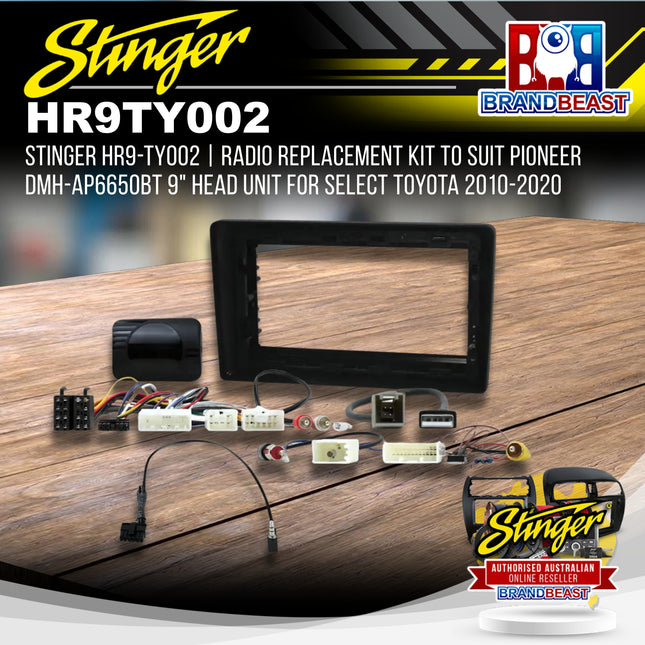 Stinger HR9-TY002 Radio Replacement Kit to Suit Pioneer DMH-AP6650BT 9" Head Unit for Select Toyota 2010-2020