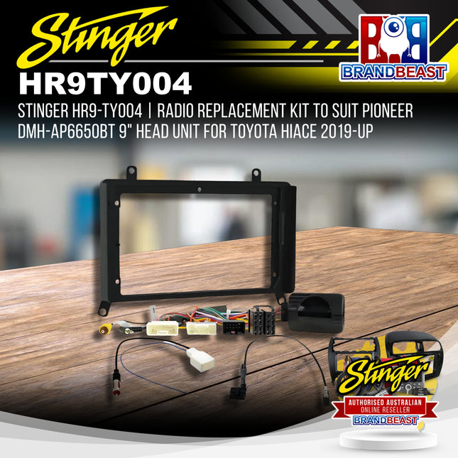 Stinger HR9-TY004 Radio Replacement Kit to Suit Pioneer DMH-AP6650BT 9" Head Unit for Toyota Hiace 2019-Up