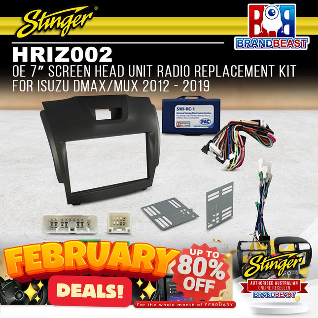 Stinger HRIZ002 OE 7‚Ä≥ Screen Headunit Radio Replacement Kit For Isuzu D-MAX/MU-X