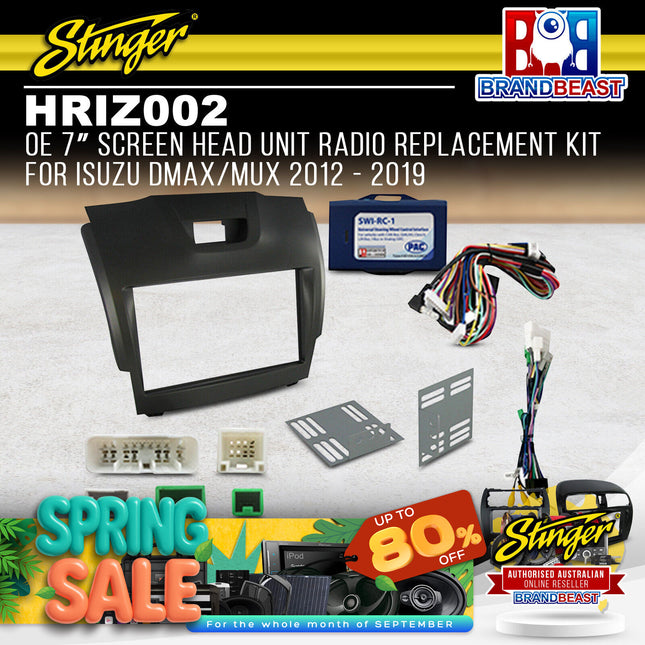 Stinger HRIZ002 OE 7" Screen Headunit Radio Replacement Kit For Isuzu D-MAX/MU-X