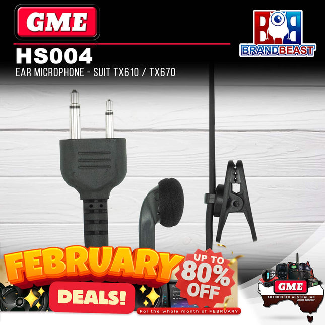 GME HS004 Earpiece Microphone - Suit TX610/TX670