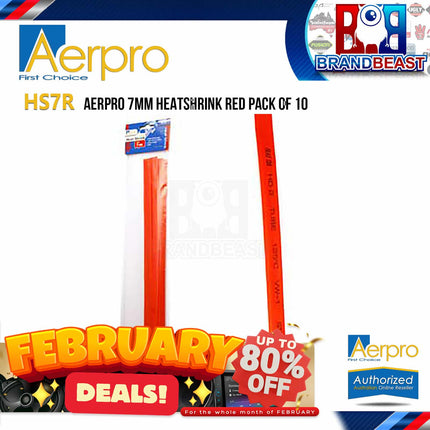 Aerpro HS7R 7mm Heatshrink Red Pack of 10pcs x 30cm