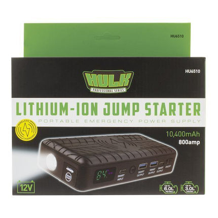 Hulk 4x4 HU6510 Lithium Jump Starter 10,400mAh 800A Portable Battery