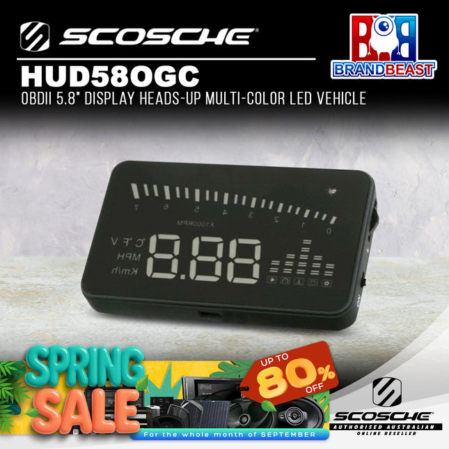 Scosche HUD58OGC OBDII 5.8" Display Heads-up Multi-Color LED Vehicle