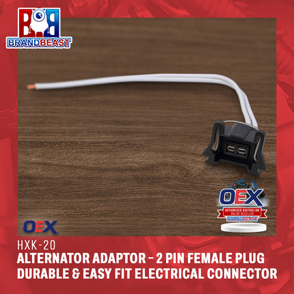 OEX HXK-20 Alternator Adaptor – 2 Pin Female Plug Durable & Easy Fit Electrical Connector