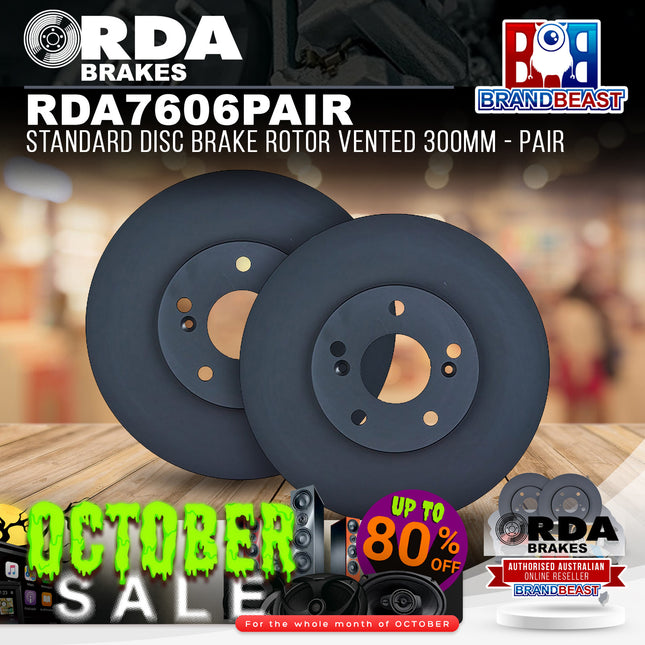 RDA Brakes RDA7606 Standard Disc Brake Rotor Vented 300mm - Pair