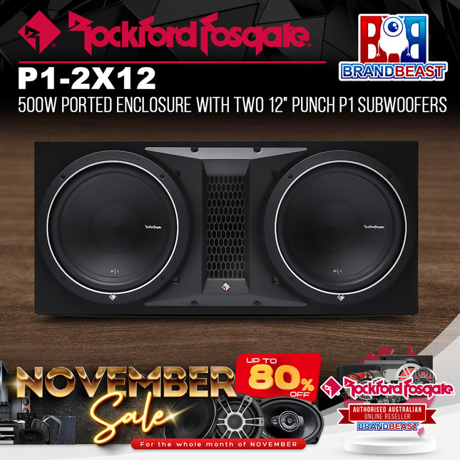 Rockford Fosgate P1-2X12 Punch Dual P1 12" Loaded Enclosure